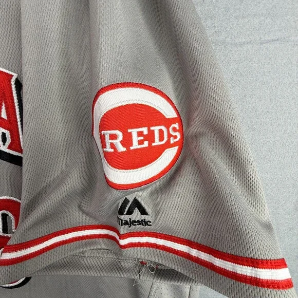 Cincinnati Reds Auth Majestic Puig Jersey Mens Sz 56 Gray Sewn FlexBase MLB - Picture 4 of 12